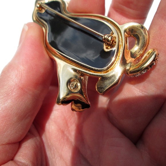 ✨🐱 Swarovski Vintage 1999 Swan Mark Rare Retired Cat Brooch Gold Tone Crystal - Picture 8 of 14